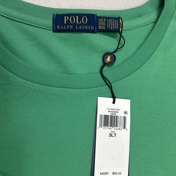 Polo Ralph Lauren Big & Tall 3XLT Classic Kelly Soft Touch Crew Neck T-Shirt - Picture 4 of 8
